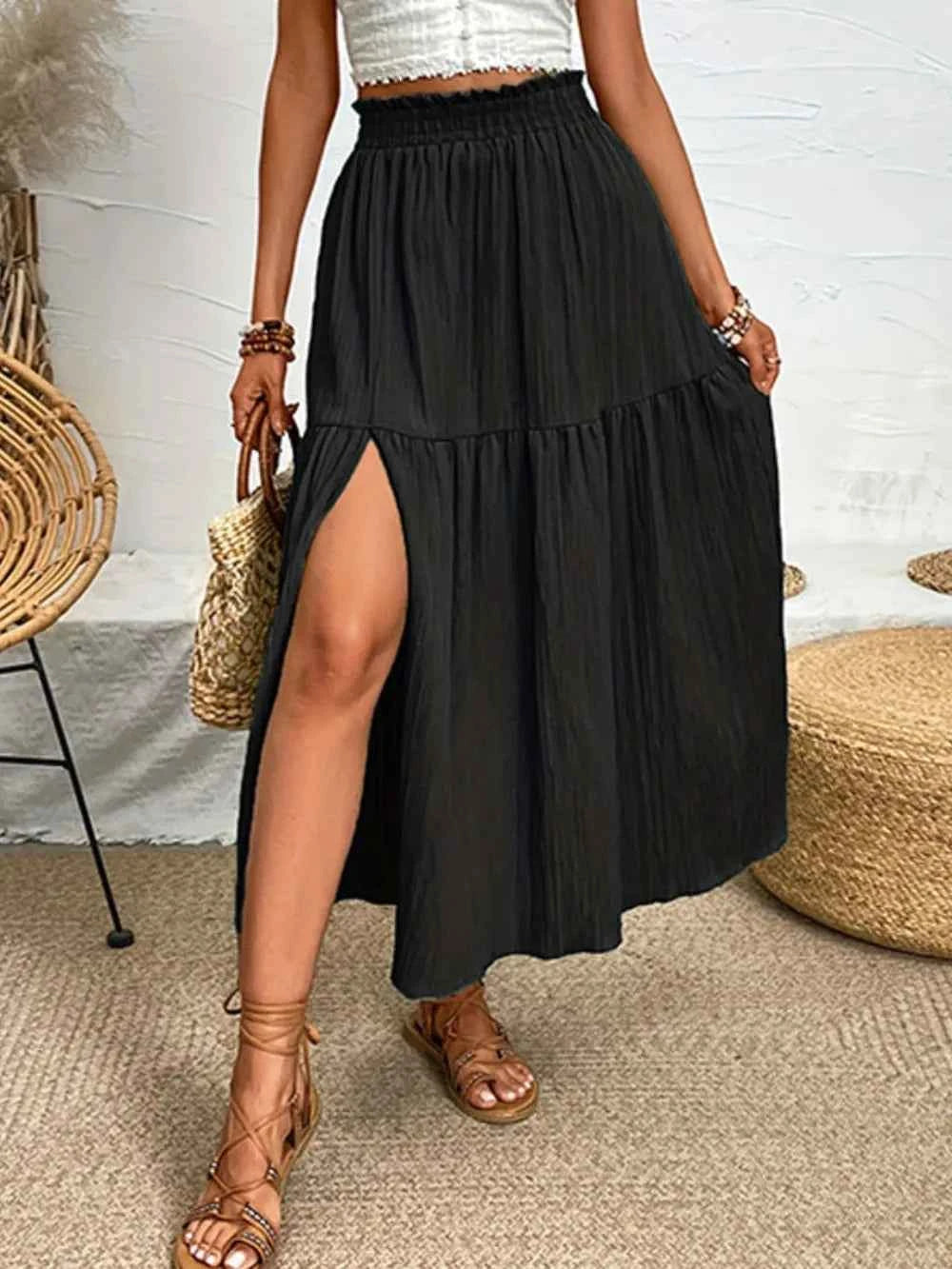 Frill Slit Skirt