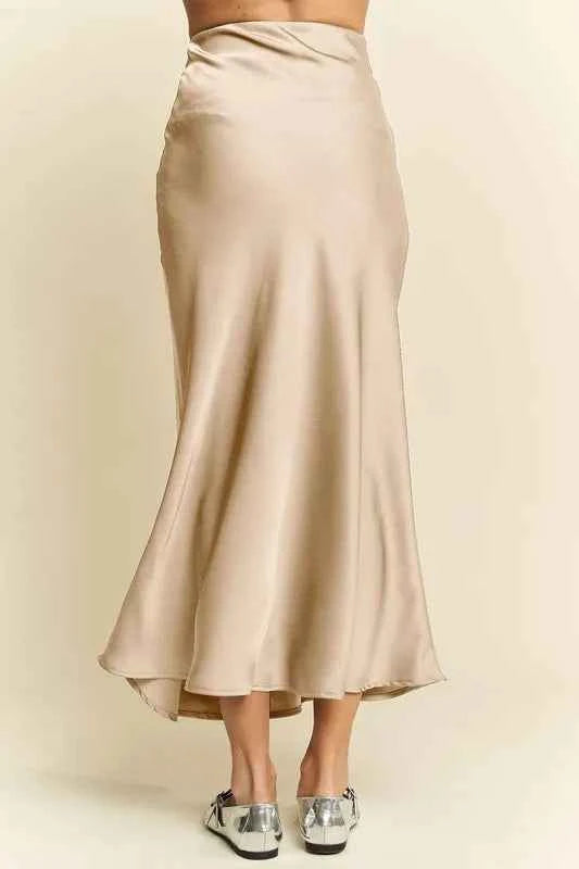 Davi & Dani High Waist Midi Skirt