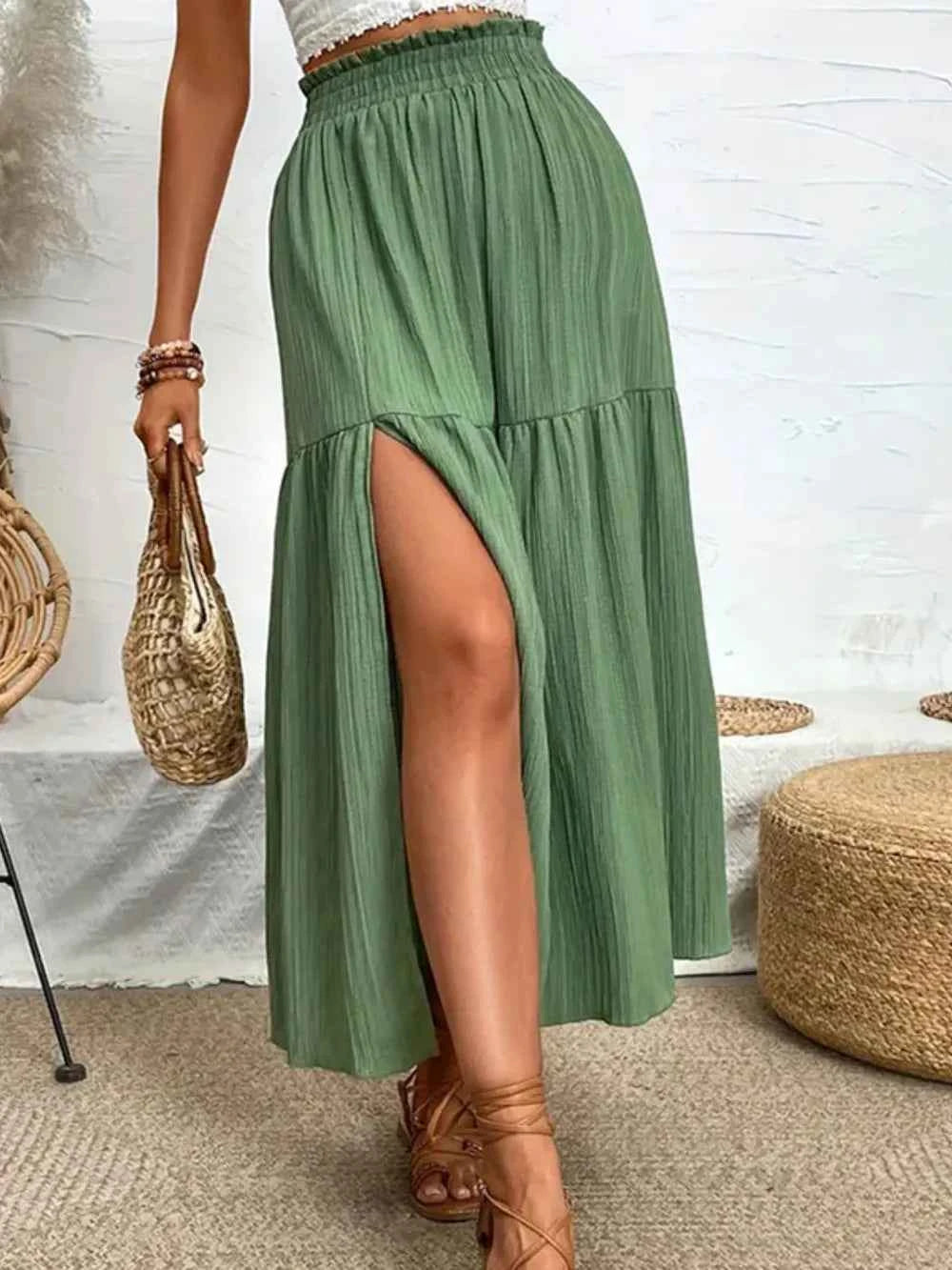 Frill Slit Skirt