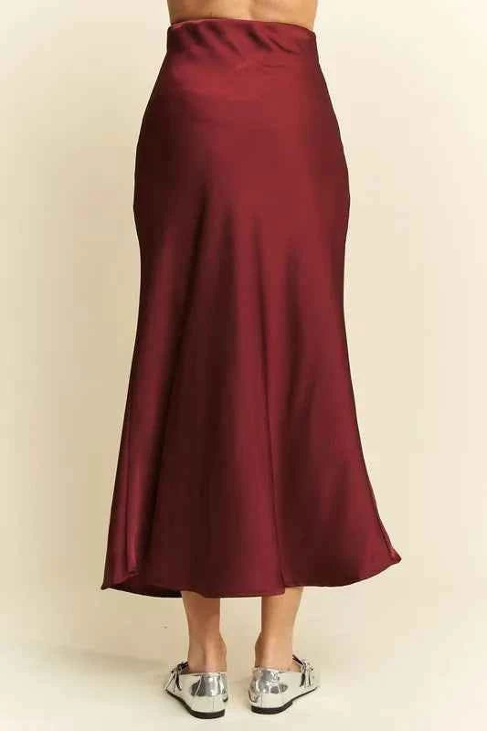 Davi & Dani High Waist Midi Skirt