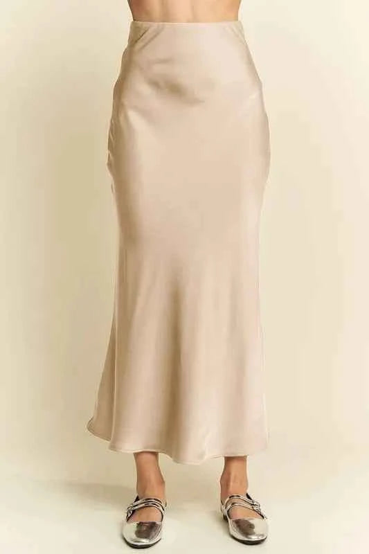 Davi & Dani High Waist Midi Skirt